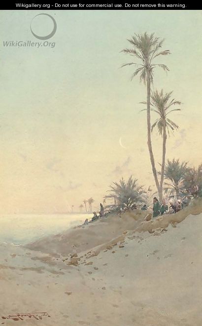 On the banks of the Suez Canal - Augustus Osborne Lamplough