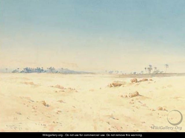 An oasis in the desert - Augustus Osborne Lamplough