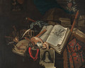 A vanitas still life of books and scrolls - B. Van Eijsen