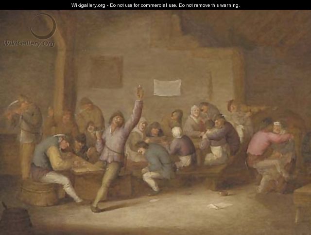 Peasants making merry in a tavern - Bartholomeus Molenaer