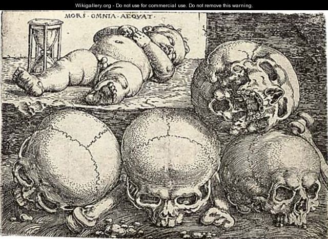Sleeping Child with Four Skulls - Barthel Beham