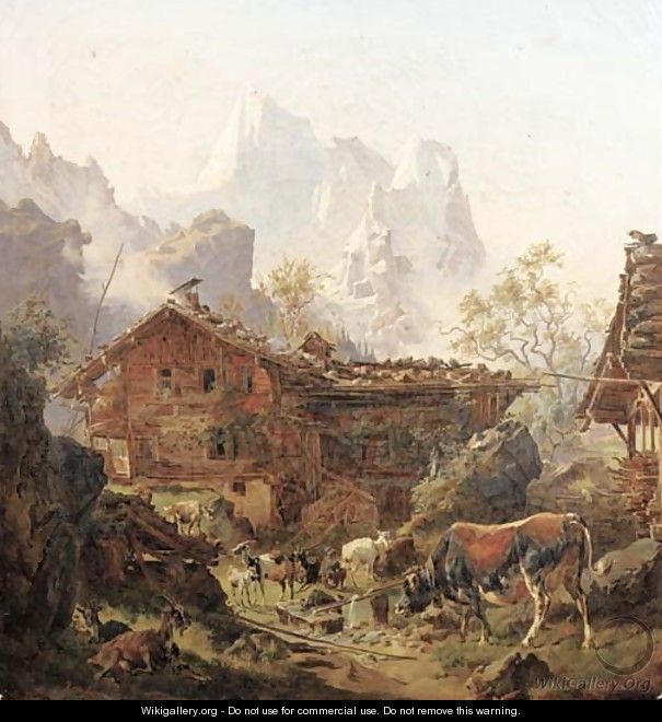 Milking time in the mountains - (after) Wilhelm Melchior