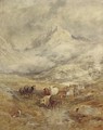 Cattle in a highland landscape - (after) William Joseph Julius Caesar Bond