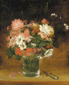 Still Life with Flowers in a Glass - (after) William Sidney Mount