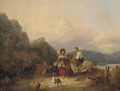 Fisherfolk on a beach - (after) William Snr Shayer