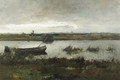 A polder landscape near Kortenhoef - August Willem van Voorden