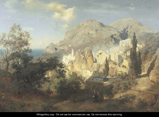 A View of the Amalfi Coast - August Wilhelm Leu