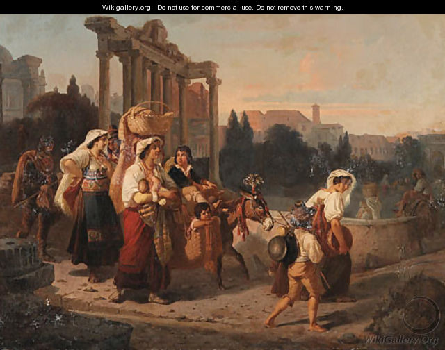Leaving Rome at dusk - August Von Heckel