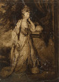 A compositional sketch for the portrait of Lady Louisa Manners, later Countess of Dysart - (after) Sir Joshua Reynolds