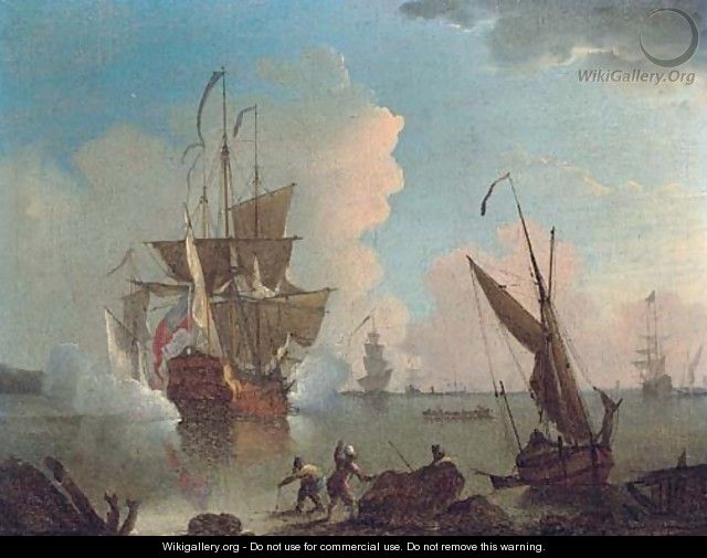 A warship announcing its departure from the anchorage - (after) Mellish, Thomas