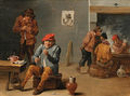 Peasants smoking and drinking in a Tavern Interior - (after) Thomas Van Apshoven