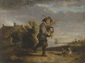 A bagpipe player in a landscape - (after) Thomas Van Apshoven