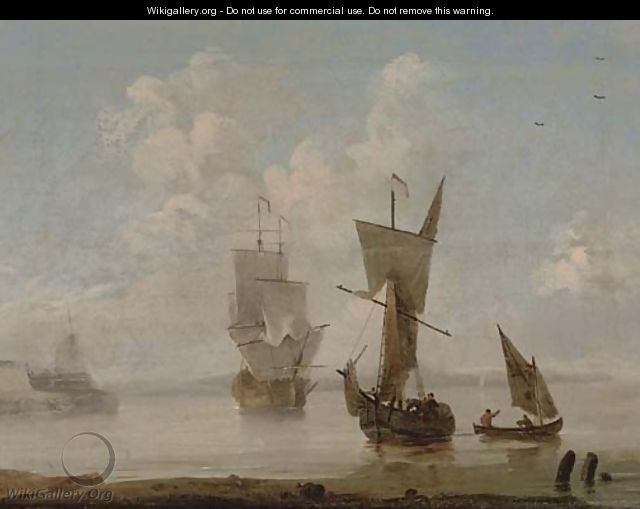 Arriving at the anchorage in a calm - (after) Peter Monamy