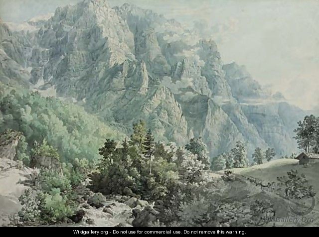 View of Glarnisch, Switzerland - (after) Peter Birmann