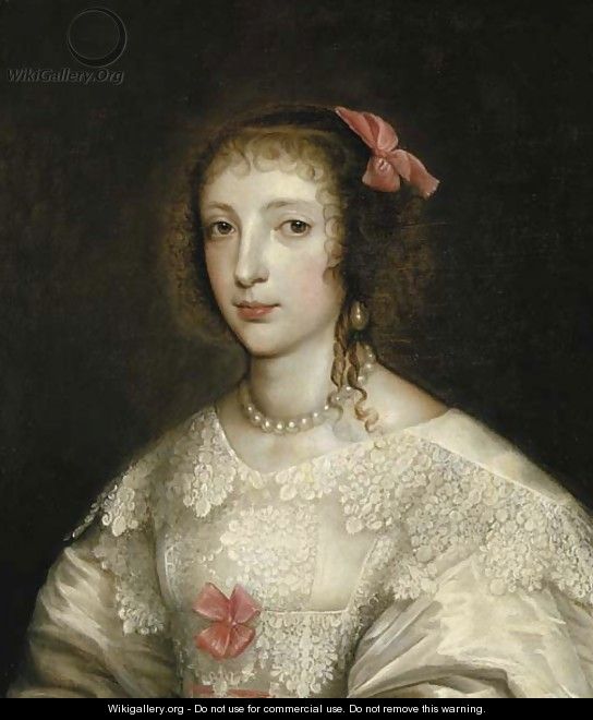 Portrait of Queen Henrietta Maria - (after) Remigius Van Leemput