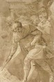 Four warriors, in the manner of Polidoro da Caravaggio - (after) Da Reggio Raffaellino