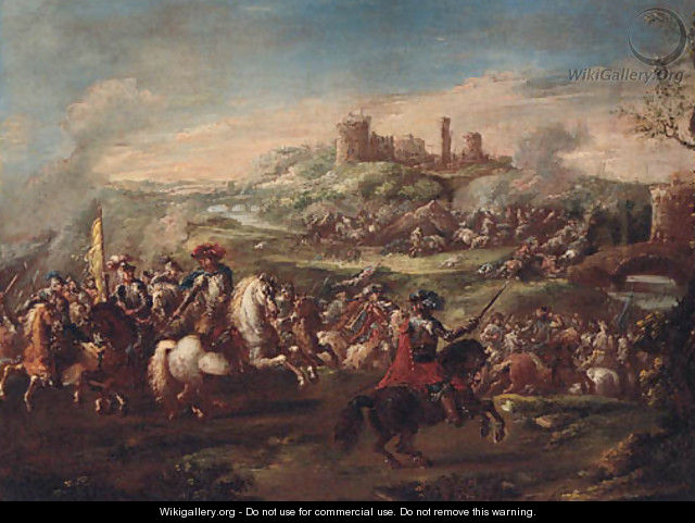 A cavalry battle before a fortified town - (after) Pietro Graziani