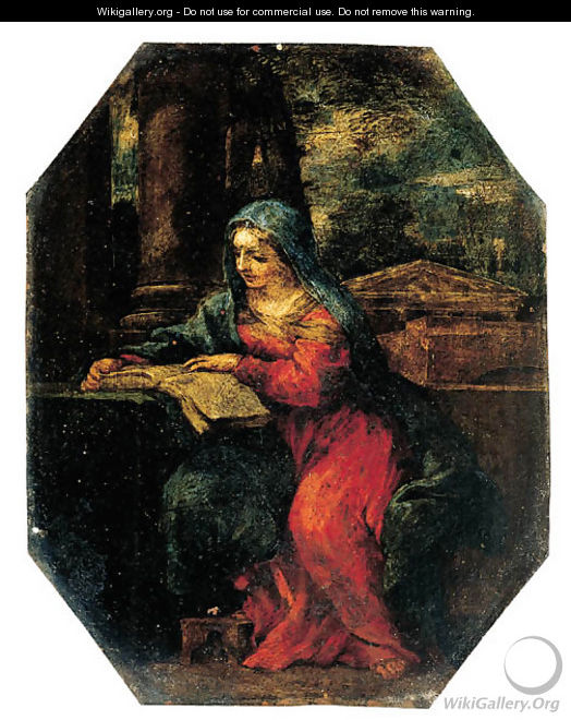 The Madonna reading by a column - (after) Cortona, Pietro da (Berrettini)