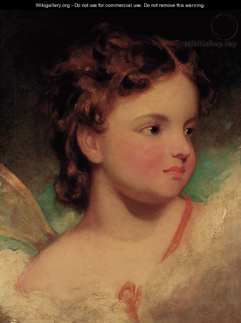 Portrait of a child, head-and-shoulders, as an angel - (after) Hoppner, John