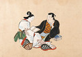 Erotic scenes of courtesans and clients - (after) Kaigetsudo Anchi