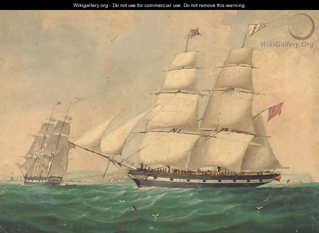 The English brig Zuleika entering Belfast Lough - (after) Joseph Semple