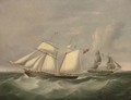 The topsail schooner Crescent passing the brig Jane off Holyhead - (after) Joseph Heard