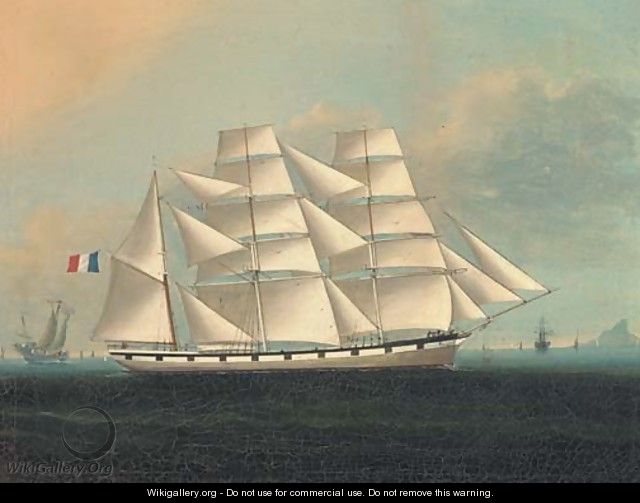 A French barque in the company of a deep water junk - (after) Lai Fong