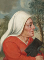 A peasant woman, half-length, with a sickle and spade - (attr. to) Cleve, Marten van