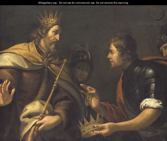 David presented with the crown and bracelet of Saul - (after) Luca Saltarello