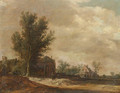 A landscape with peasants beside a hamlet - (after) Jan Van Goyen