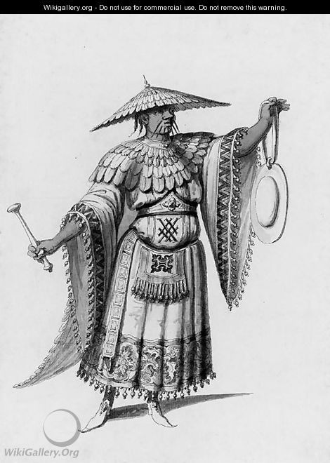 Four Costume Designs A Chinese Priest - (after) Jean I Berain