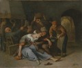Peasants drinking and smoking in a tavern - (after) Jan Steen