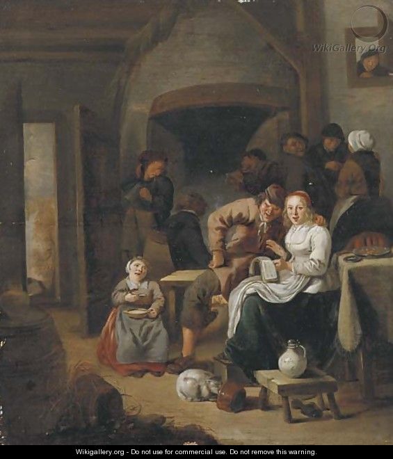 Peasants singing and making merry in an inn - (after) Jan Miense Molenaer