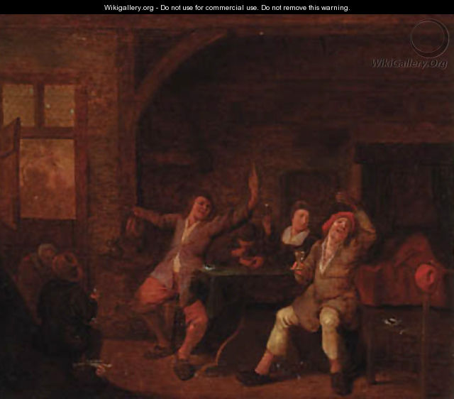 Peasants merrymaking in an interior - (after) Jan Miense Molenaer