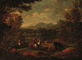 A wooded landscape with horses before a river - (after) Joachim-Franz Beich