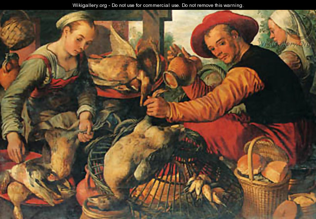 Peasants at a Poultry Stall - (after) Joachim Beuckelaer