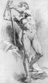 A standing nude leaning on a stick - (after) Jean-Baptiste Deshays