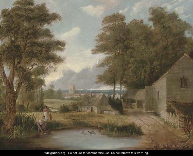 The farm pond - (after) John Berney Crome