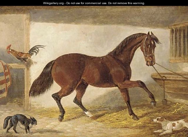 A hunter in a stable - (after) H. S. Cotterill