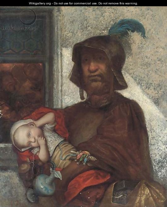 Left holding the baby - (after) Gustave Dore