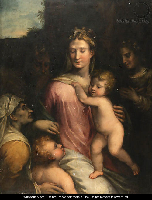 Holy Family with the Infant Saint John the Baptist, - (after) Girolamo Da Trevisio Giovane