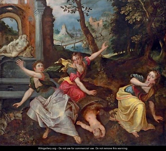 The Discovery of Erichthonius by the Daughters of Cecrops - (after) Jacob De Backer