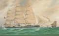 The British full-rigger Wiltshire and other shipping at sea - (after) J. Fannen