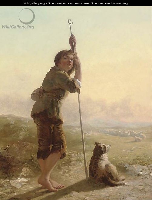 The young shepherd - (after) James John Hill