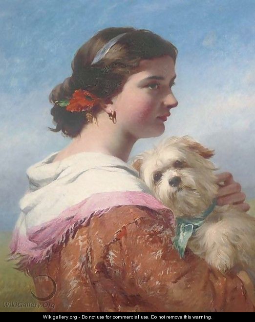 A canine companion - (after) James John Hill