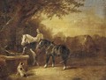 The ploughman's rest; and Horses at a trough - (after) James Bateman
