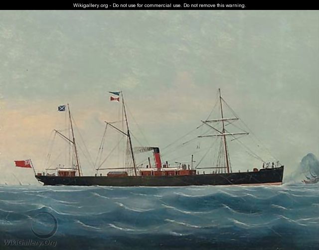 The Glenartney off Hong Kong with an opium junk off her port bow - Chinese School