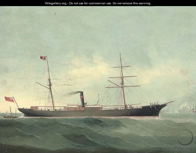 A brigantine-rigged steamer, owned by Crow, Rudolf of Liverpool - Chinese School
