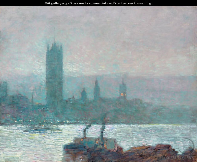 Houses of Parliament, Early Evening 2 - Childe Hassam