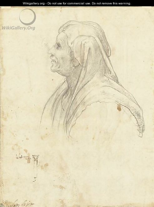 Head of a woman in profile to the left - Cherubino Alberti